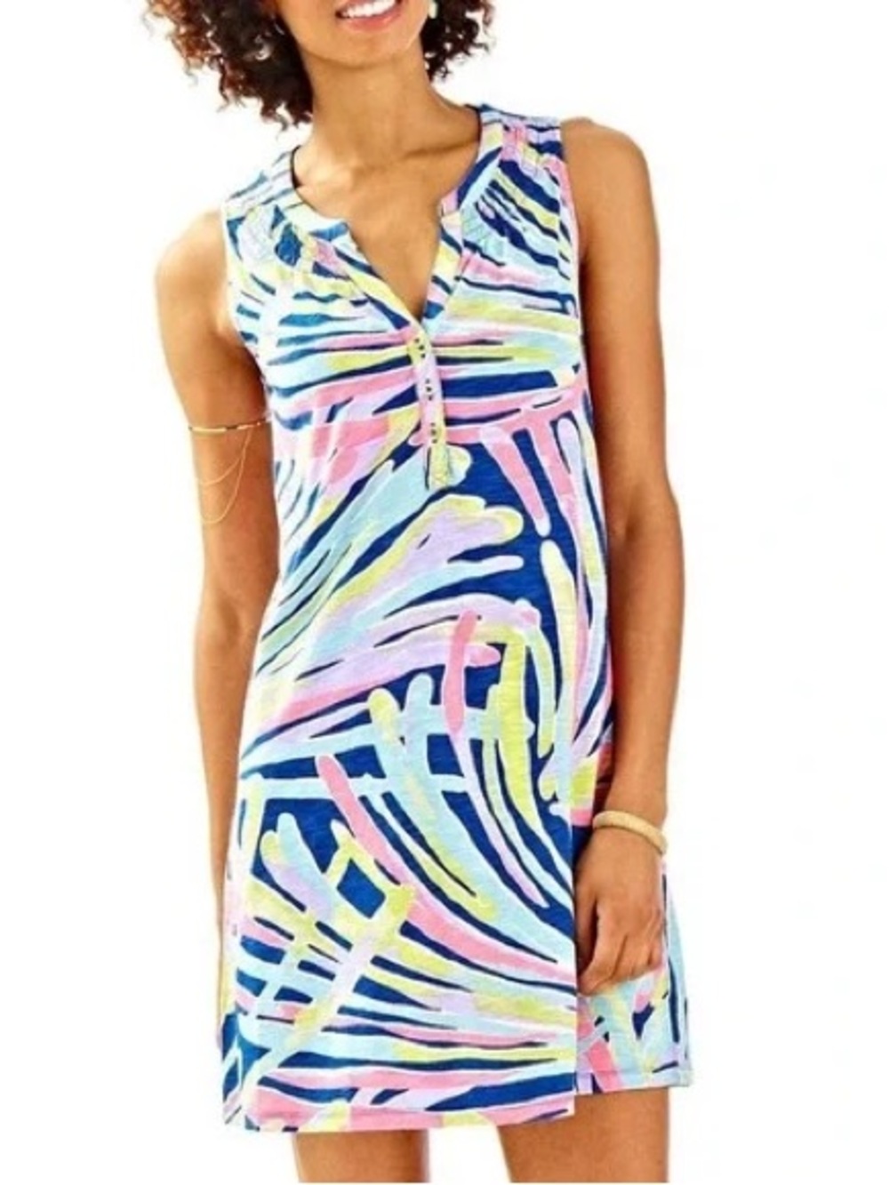 Lilly Pulitzer Essie Dress Indigo Sea Dreamin Pink Blue Print - Medium